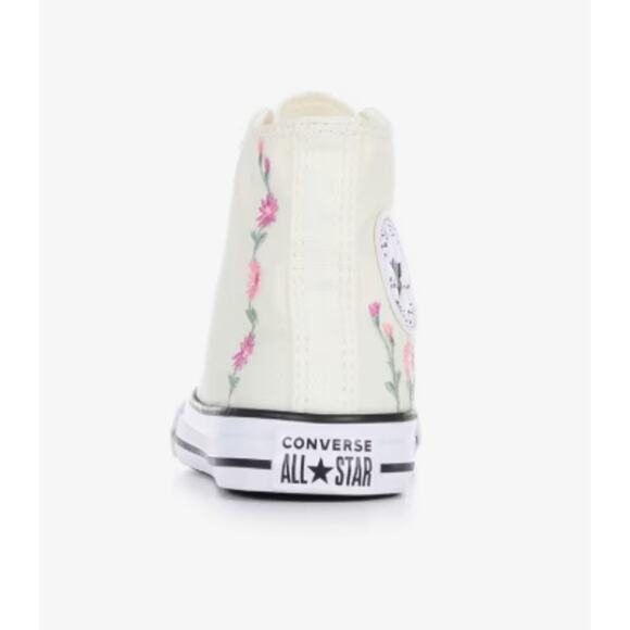 Converse Chuck Taylor All Star Hi Kids Youth 3 Cream Floral High-Top Sneakers - Picture 3 of 7